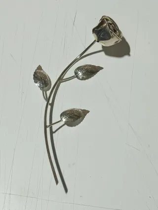 Lote Rosa y Margarita Metal Plata