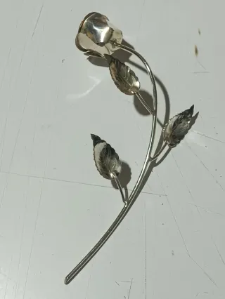 Lote Rosa y Margarita Metal Plata