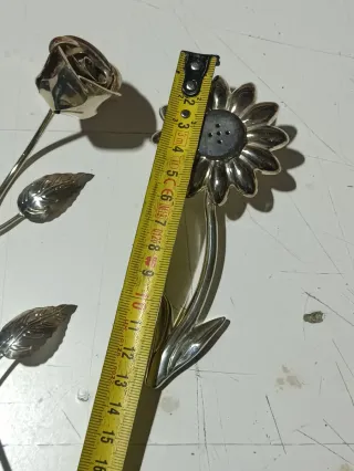 Lote Rosa y Margarita Metal Plata