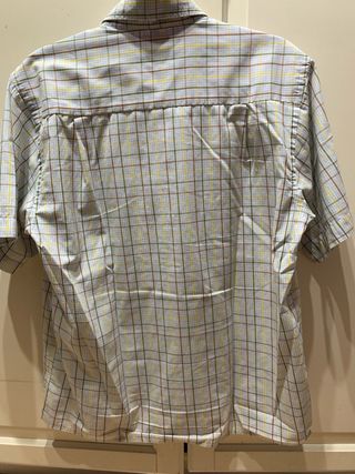 Camisa de cuadros lila y verde
