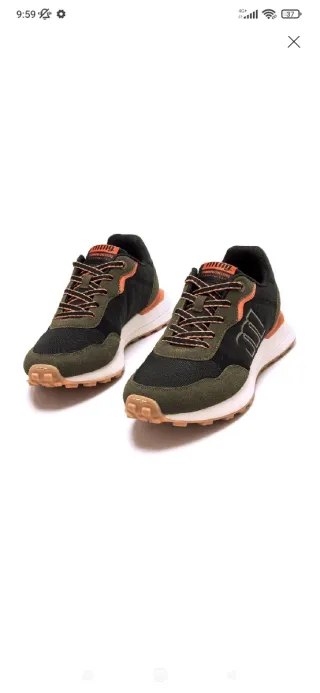 Zapatillas Mustang Verde y Naranja