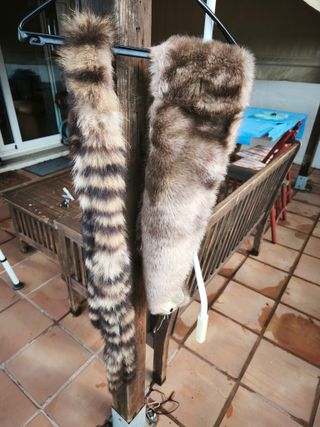 2 Estolas Piel Sintética Marrón Multicolor