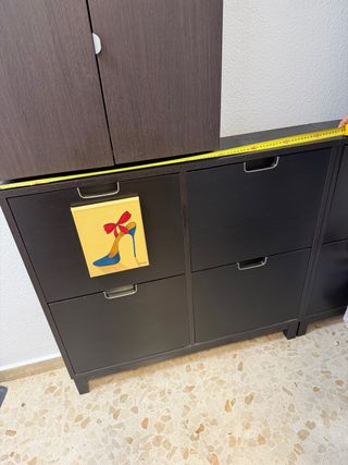 Zapatero Ikea Vengué Negro/Marrón