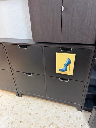 Zapatero Ikea Vengué Negro/Marrón