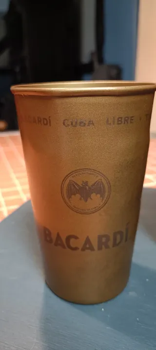 4 Vasos Metálicos Bacardi estilo latón envejecido