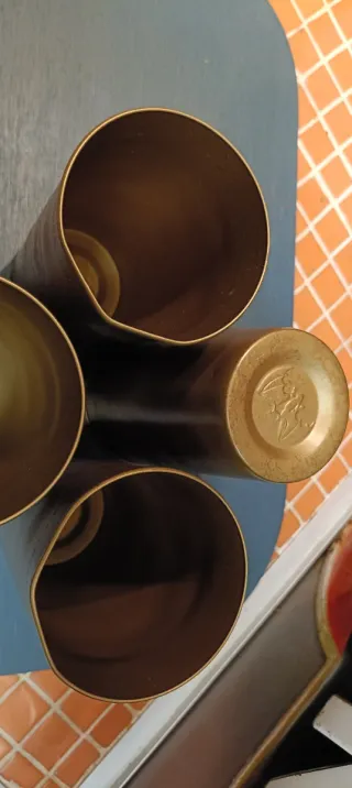 4 Vasos Metálicos Bacardi estilo latón envejecido