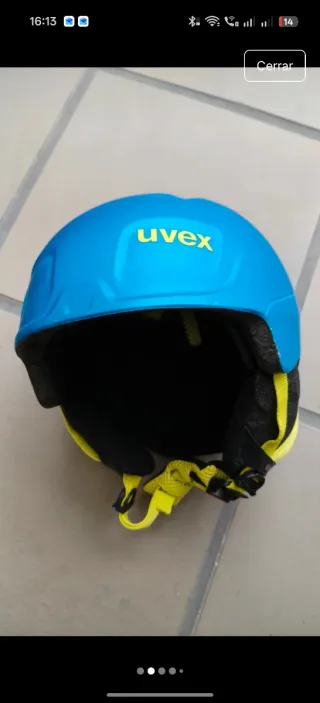 Casco esquí infantil UVEX azul