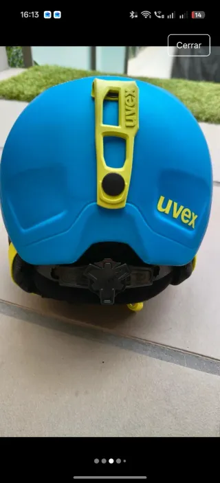 Casco esquí infantil UVEX azul