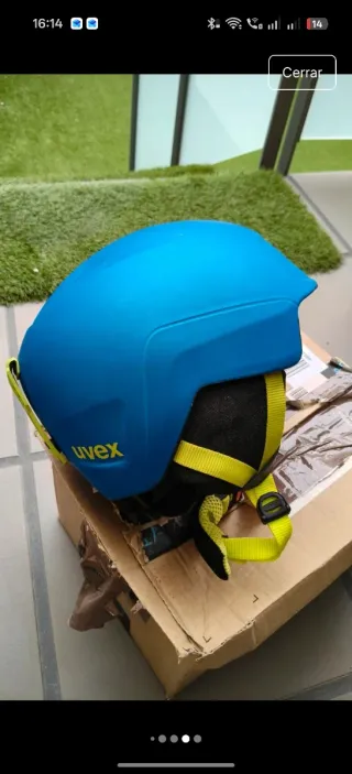 Casco esquí infantil UVEX azul