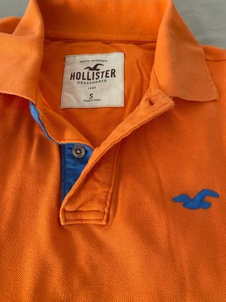 Polo Hollister Talla S Naranja y Azul