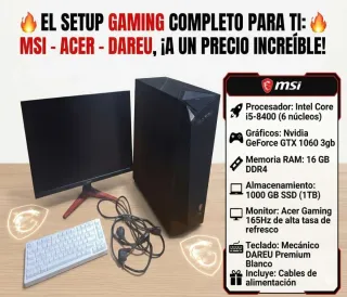 PC Gaming Completo + Monitor Acer 165hz + Teclado