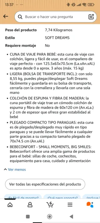 Cuna portátil Safety 1st