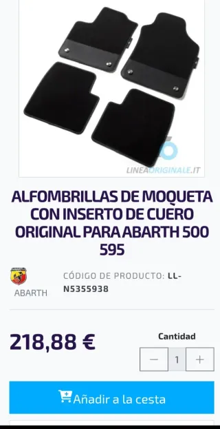 Alfombrillas Abarth 595 Nuevas