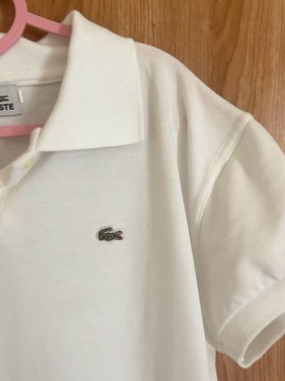 Vestido Polo Mini Lacoste Blanco Talla L