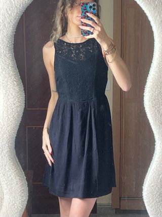 Vestido Negro Mini Encaje Even&Odd