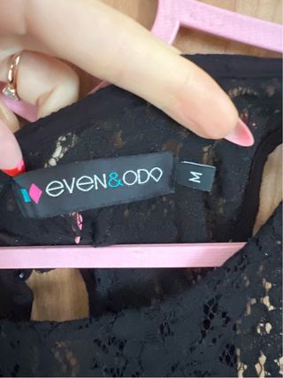 Vestido Negro Mini Encaje Even&Odd