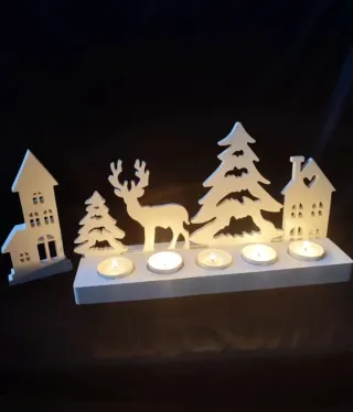 Candelabro Navideño Blanco