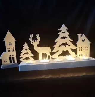 Candelabro Navideño Blanco