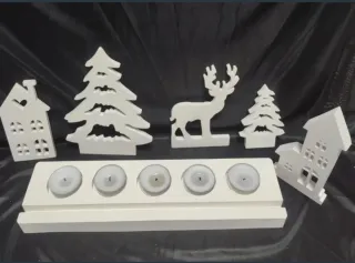 Candelabro Navideño Blanco