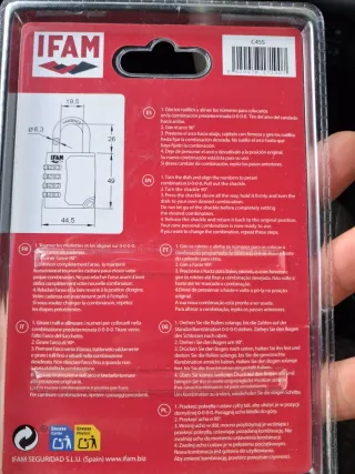Candado IFAM C45S combinación 4 dígitos