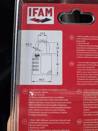 Candado IFAM C45S combinación 4 dígitos