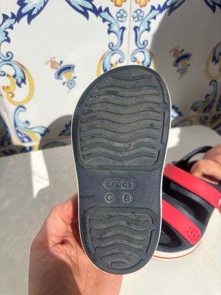 Sandalias Crocs C8 (24-25) Azul/Rojo