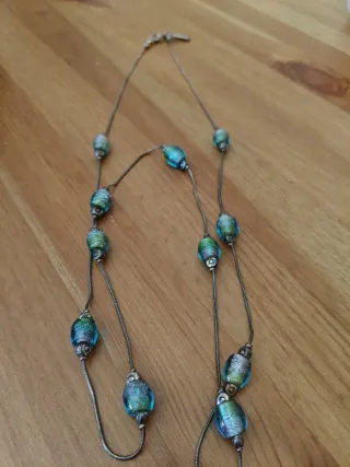 Collar bisutería azul y verde