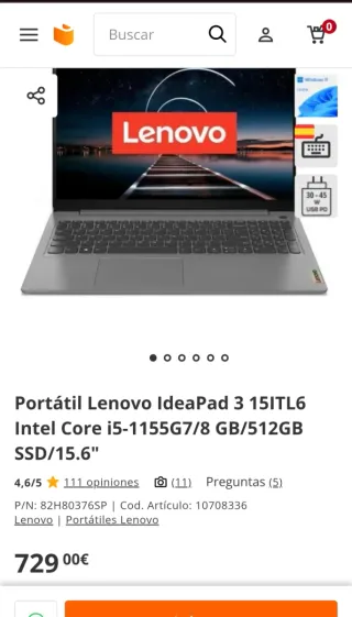 PORTÁTIL LENOVO i5