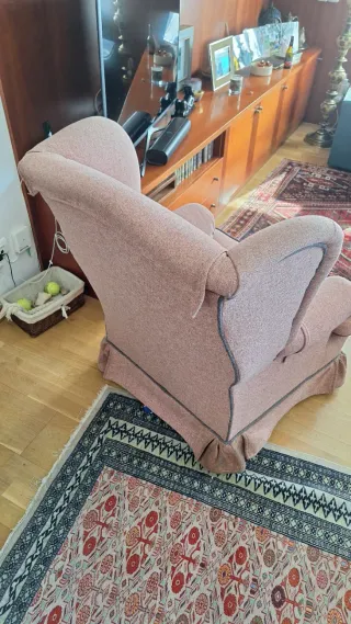 2 Sillones Orejeros Rosa Jaspeado