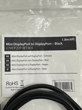 Cable V7 Mini DisplayPort a DisplayPort 1.8m