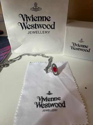 Collar Orb Vivienne Westwood Plata Rojo