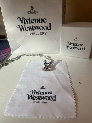 Collar Orb Vivienne Westwood Plata Rojo