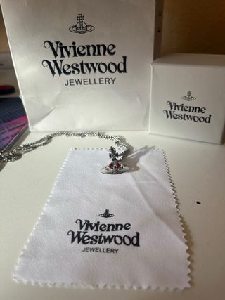 Collar Orb Vivienne Westwood Plata Rojo