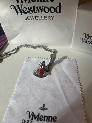 Collar Orb Vivienne Westwood Plata Rojo