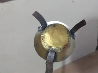 Chocolatera antigua latón 100 años hecha a mano