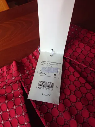 Elegante falda ceremonia rojo T L 40