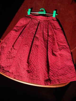 Elegante falda ceremonia rojo T L 40