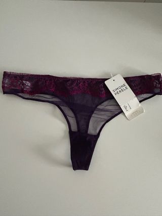 Tanga Simone Perele Morado Encaje