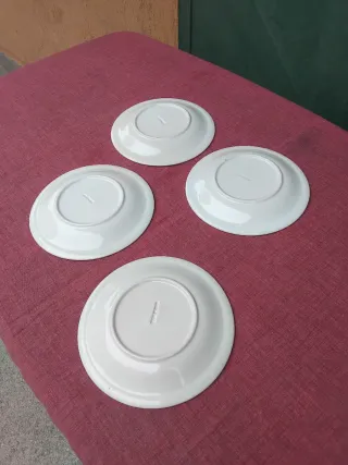 Set 4 Piatti Piani Ceramica Decorati