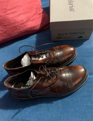 Scarpe Laura Bellariva Pelle Marrone Tg 41