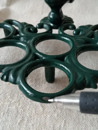 Porta uova vintage gallo ghisa smaltata