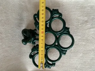 Porta uova vintage gallo ghisa smaltata