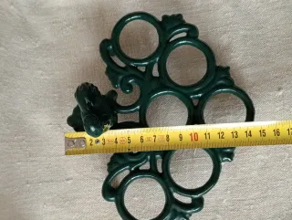 Porta uova vintage gallo ghisa smaltata