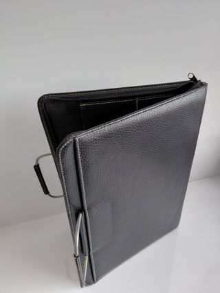 Cartera de piel negra Tamaño folio