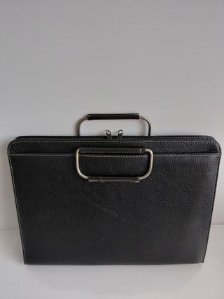 Cartera de piel negra Tamaño folio