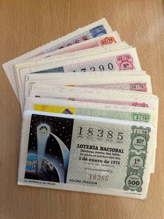 Lotería Nacional 1976 décimos de todos los Sorteos