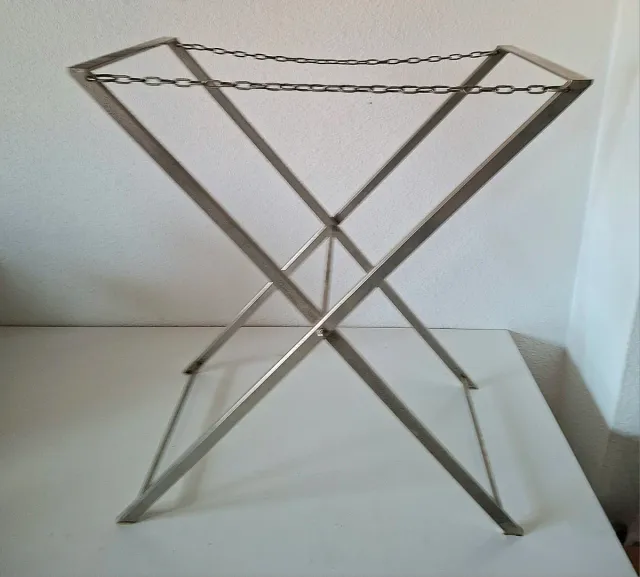 MESA DE BANDEJA AUXILIAR MADERA RAIZ - AÑOS 70