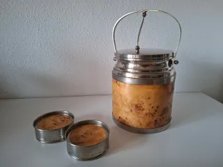 MESA DE BANDEJA AUXILIAR MADERA RAIZ - AÑOS 70