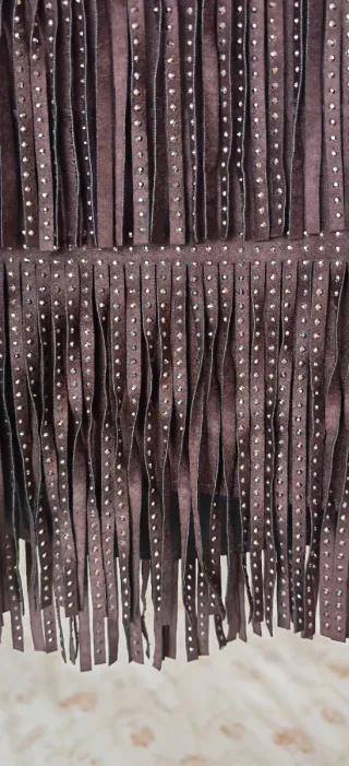 Top halter Zara flecos brillos marrón Talla L