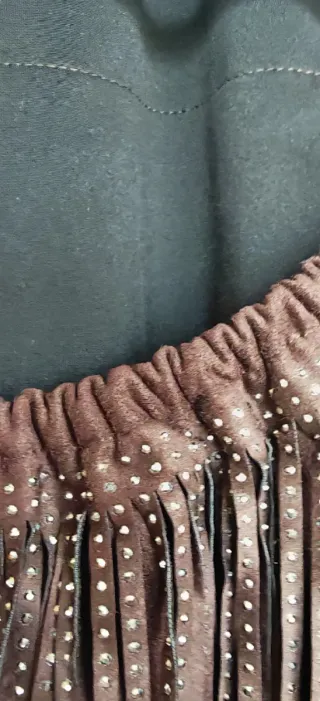 Top halter Zara flecos brillos marrón Talla L